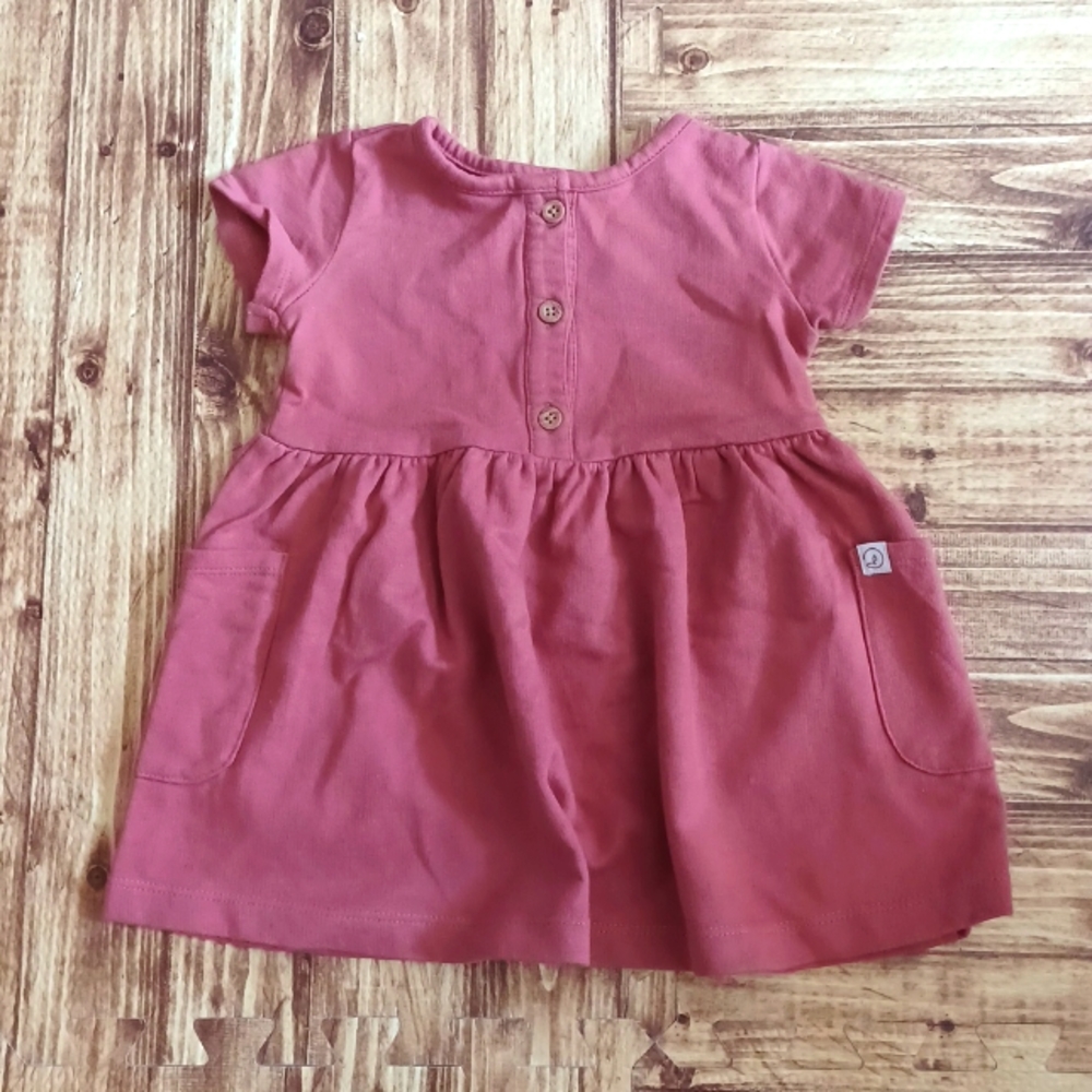 Baby girl organic cotton dress 12mo